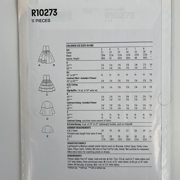 Lot of 4 Kids Baby Sewing Patterns by NEW LOOK R10273 R10287 R10083 R10542 Uncut - Picture 3 of 12